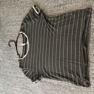 Grey striped blouse XL